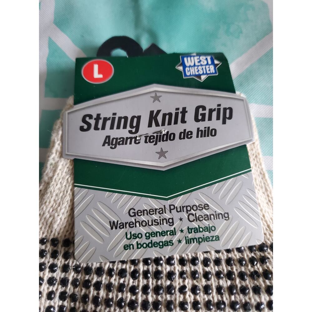 West Chester String Knit With PVC Dotted 2 Sides Glove -Large